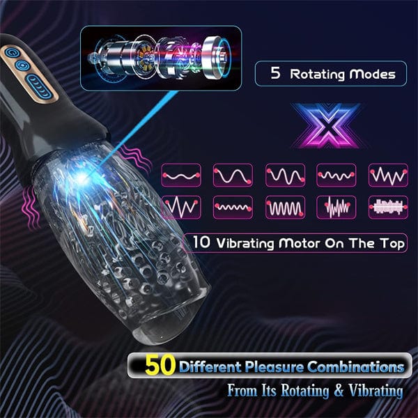 Lurevibe - Gawk Gawk 3000 MAX Rotating Vibrating Telescopic Blowjob Masturbator - Lurevibe