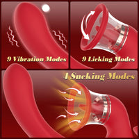 Sandra Tongue Licking Vacuum Suction Clitoral G-spot Vibrator - Lurevibe