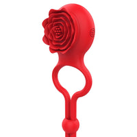 Lurevibe - Rose Ring Locking Vibrating Penis Ring Couple Toy - Lurevibe