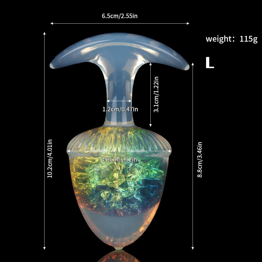Aurora Chestnut Crystal Silicone Anal Plug with T-Bar Base - Lurevibe