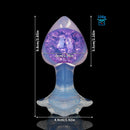 Aurora Peach Heart Crystal Silicone Anal Plug with Petal Base - Lurevibe
