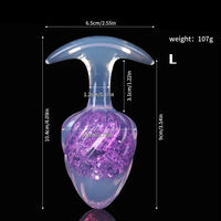 Aurora Ice Cream Spiral Textured Crystal Anal Plug with T-Bar Base - Lurevibe