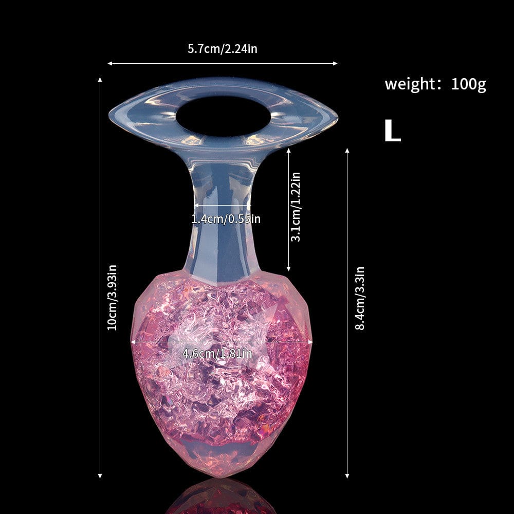Aurora Faceted Diamond Crystal Silicone Anal Plug with Oval Pull-Loop Base - Lurevibe