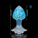 Aurora Peach Heart Crystal Silicone Anal Plug with Petal Base - Lurevibe