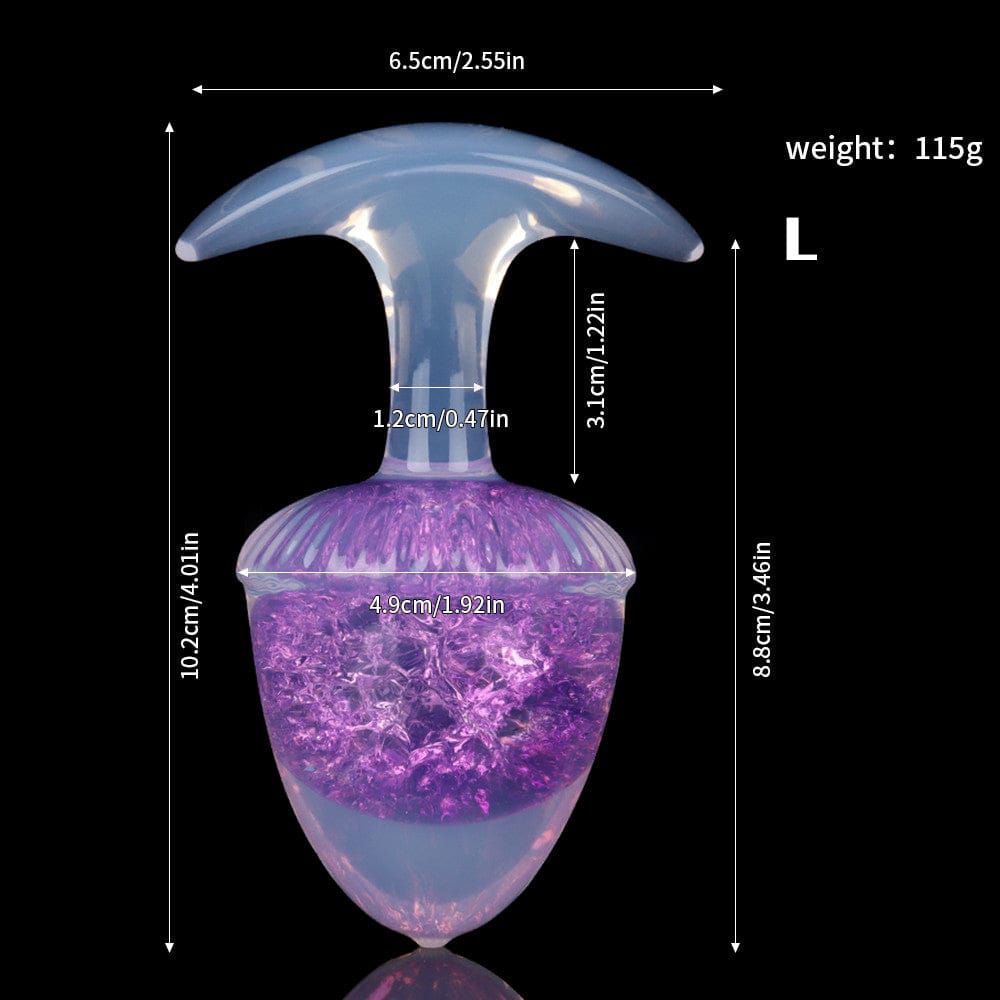 Aurora Chestnut Crystal Silicone Anal Plug with T-Bar Base - Lurevibe