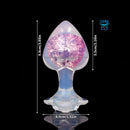 Aurora Peach Heart Crystal Silicone Anal Plug with Petal Base - Lurevibe