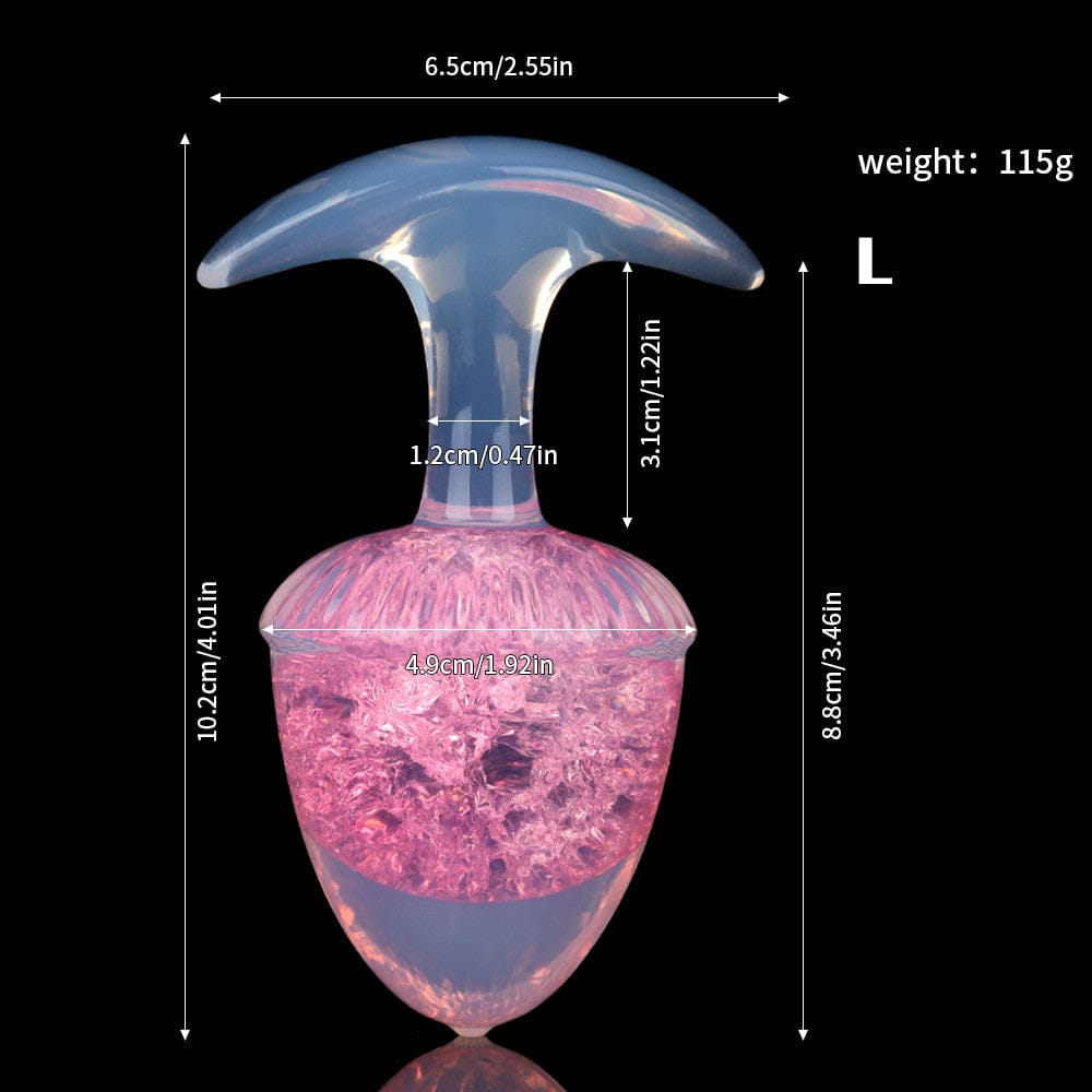Aurora Chestnut Crystal Silicone Anal Plug with T-Bar Base - Lurevibe