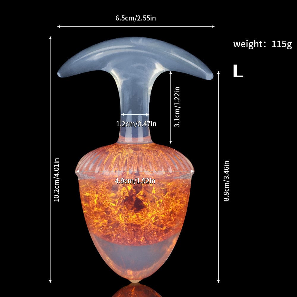 Aurora Chestnut Crystal Silicone Anal Plug with T-Bar Base - Lurevibe