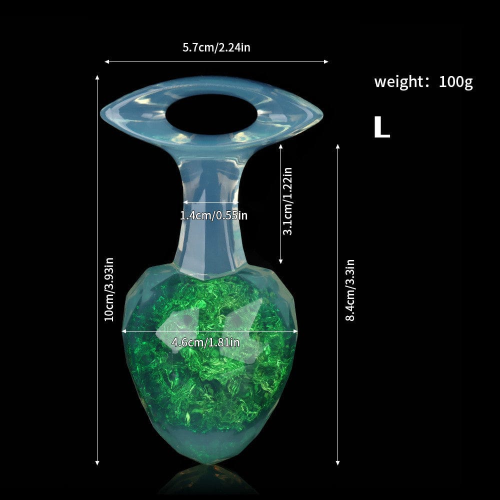 Aurora Faceted Diamond Crystal Silicone Anal Plug with Oval Pull-Loop Base - Lurevibe