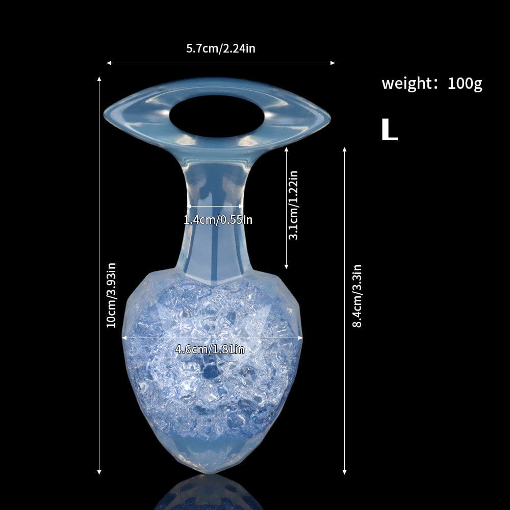 Aurora Faceted Diamond Crystal Silicone Anal Plug with Oval Pull-Loop Base - Lurevibe