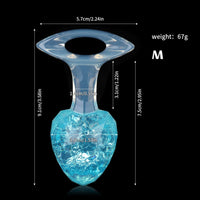 Aurora Faceted Diamond Crystal Silicone Anal Plug with Oval Pull-Loop Base - Lurevibe