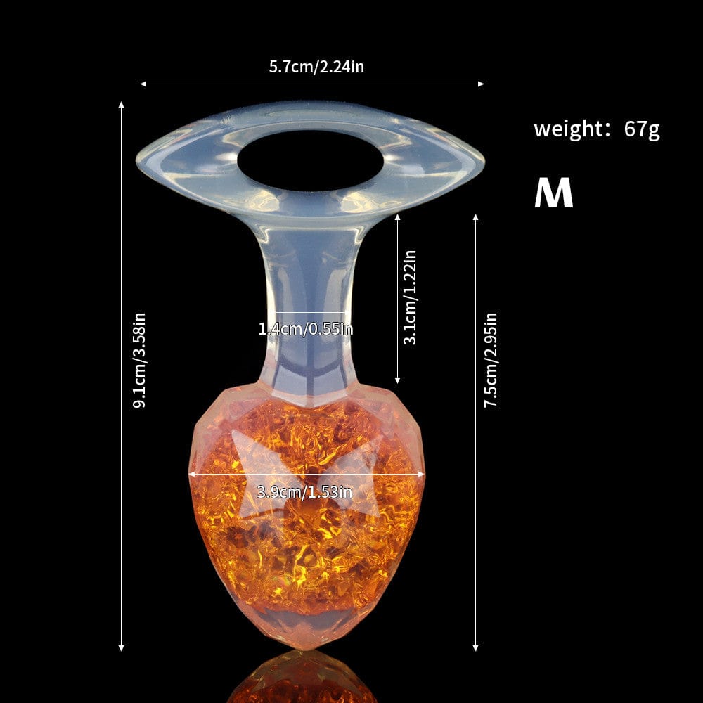 Aurora Faceted Diamond Crystal Silicone Anal Plug with Oval Pull-Loop Base - Lurevibe
