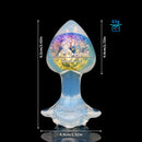 Aurora Peach Heart Crystal Silicone Anal Plug with Petal Base - Lurevibe