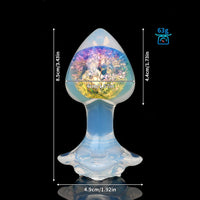 Aurora Peach Heart Crystal Silicone Anal Plug with Petal Base - Lurevibe