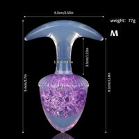 Aurora Chestnut Crystal Silicone Anal Plug with T-Bar Base - Lurevibe