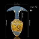 Aurora Ice Cream Spiral Textured Crystal Anal Plug with T-Bar Base - Lurevibe