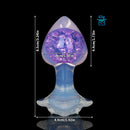 Aurora Peach Heart Crystal Silicone Anal Plug with Petal Base - Lurevibe