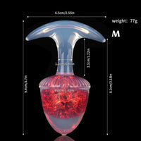 Aurora Chestnut Crystal Silicone Anal Plug with T-Bar Base - Lurevibe