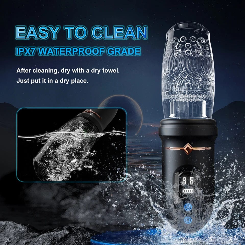 Lurevibe - Gawk Gawk 9000 LED Automatic Electric Piston Rotating Sucker Male Blowjob Masturbator - Lurevibe