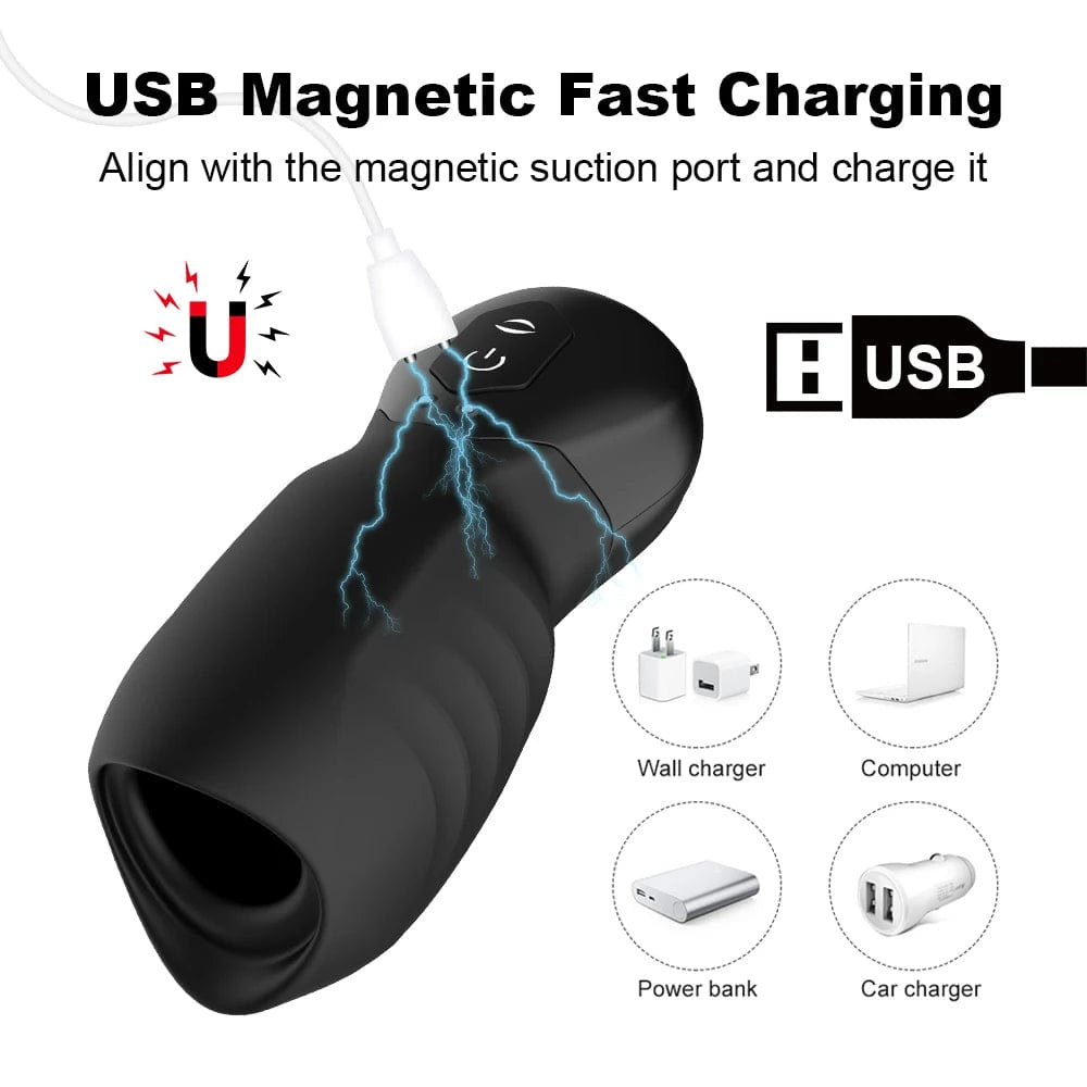 Lurevibe - Dragon Suction Trainer Male Masturbator Oral Vaginal Penis Vibrator - Lurevibe