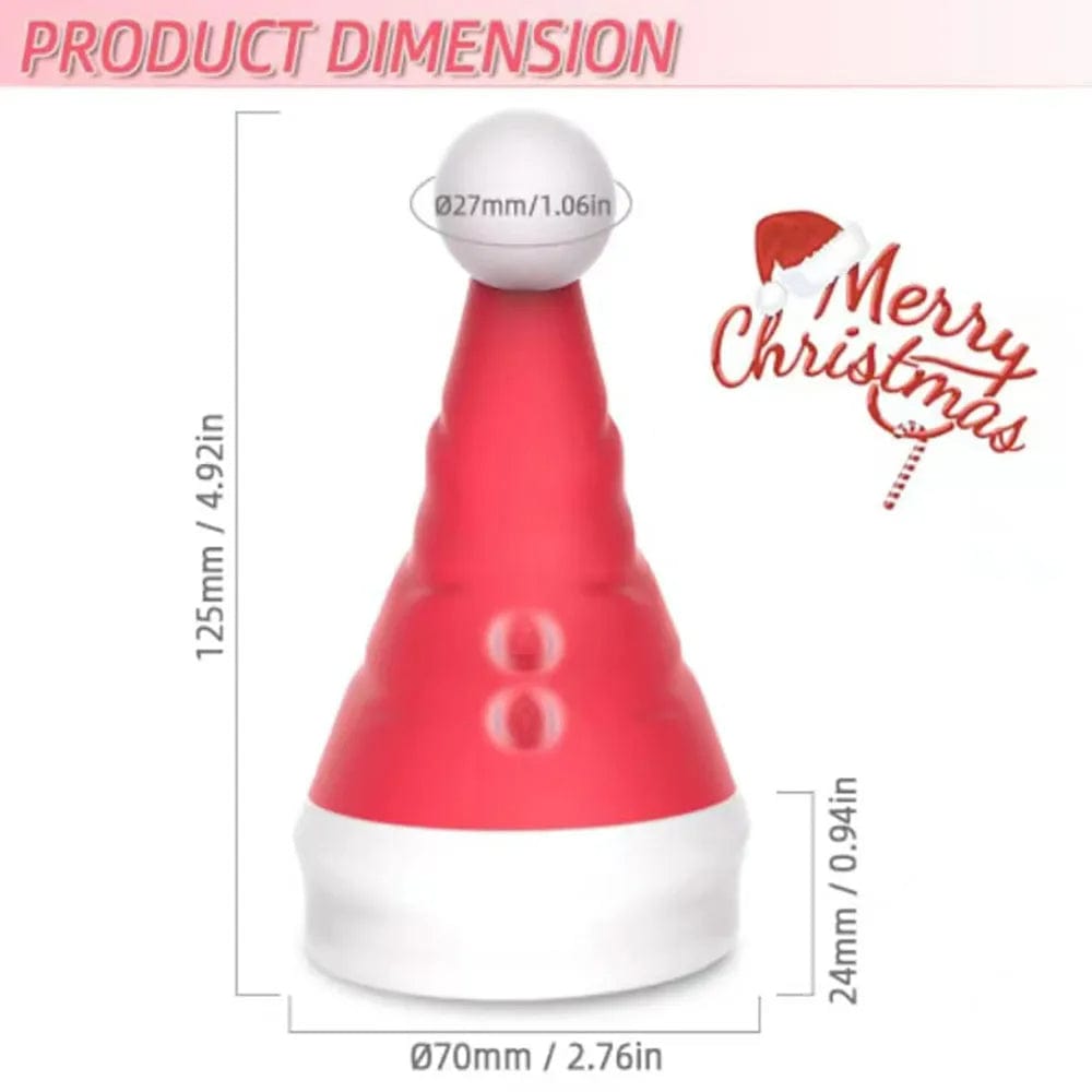 Lurevibe - Santa Hat Vibrator 15 Speed Cunnilingus Masturbator Clit G-Spot Stimulator For Christmas - Lurevibe