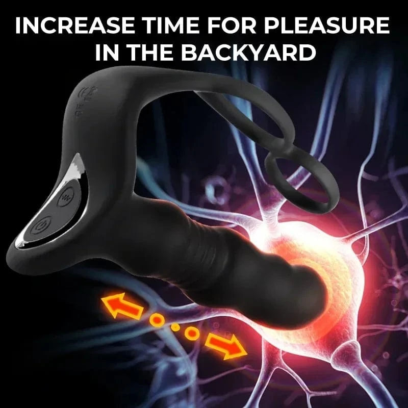 Massager Masturbation 9 Frequency Remote Control Anal Vibrator with Cock Ring - Lurevibe