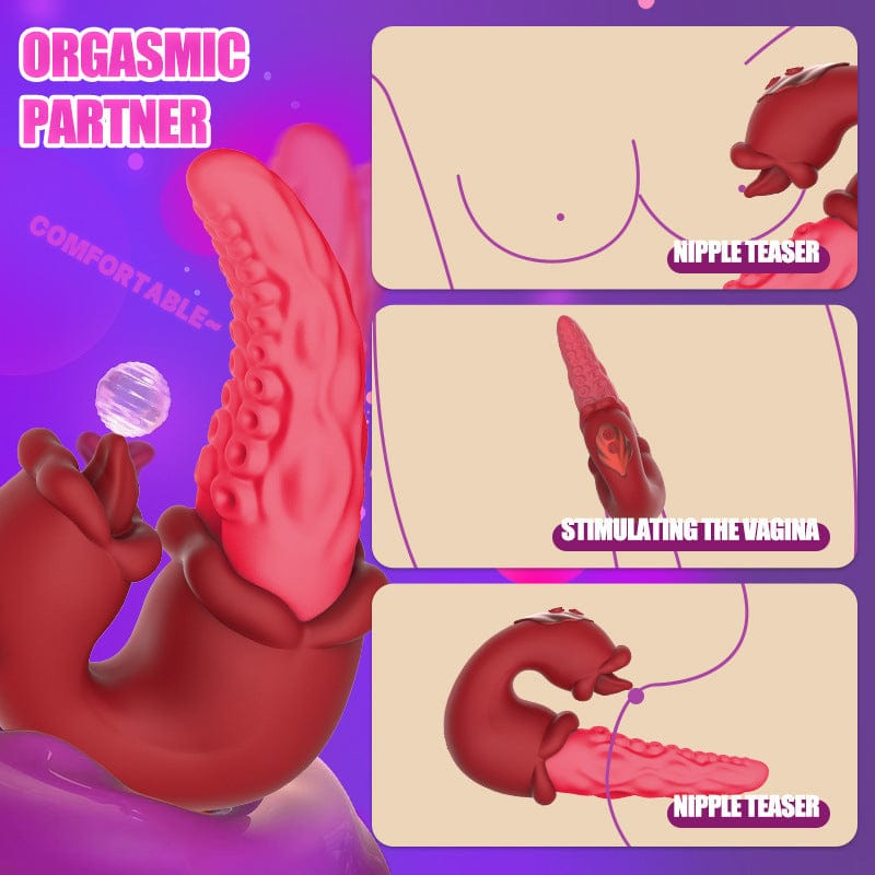 3 in 1 Rose Muncher Octopus Tentacle Swinging G-spot Vibrator - Lurevibe