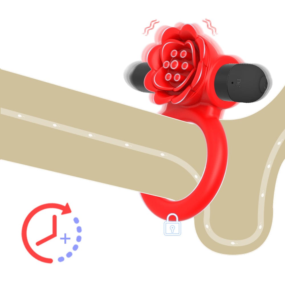 Vibrating Rose Penis Ring Clitoral Stimulation For Couple - Lurevibe