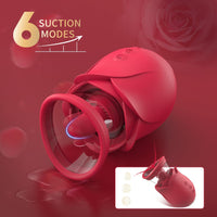 Vortex - Purple Rose Sucking Licking Vibrator With Detachable Cup - Lurevibe