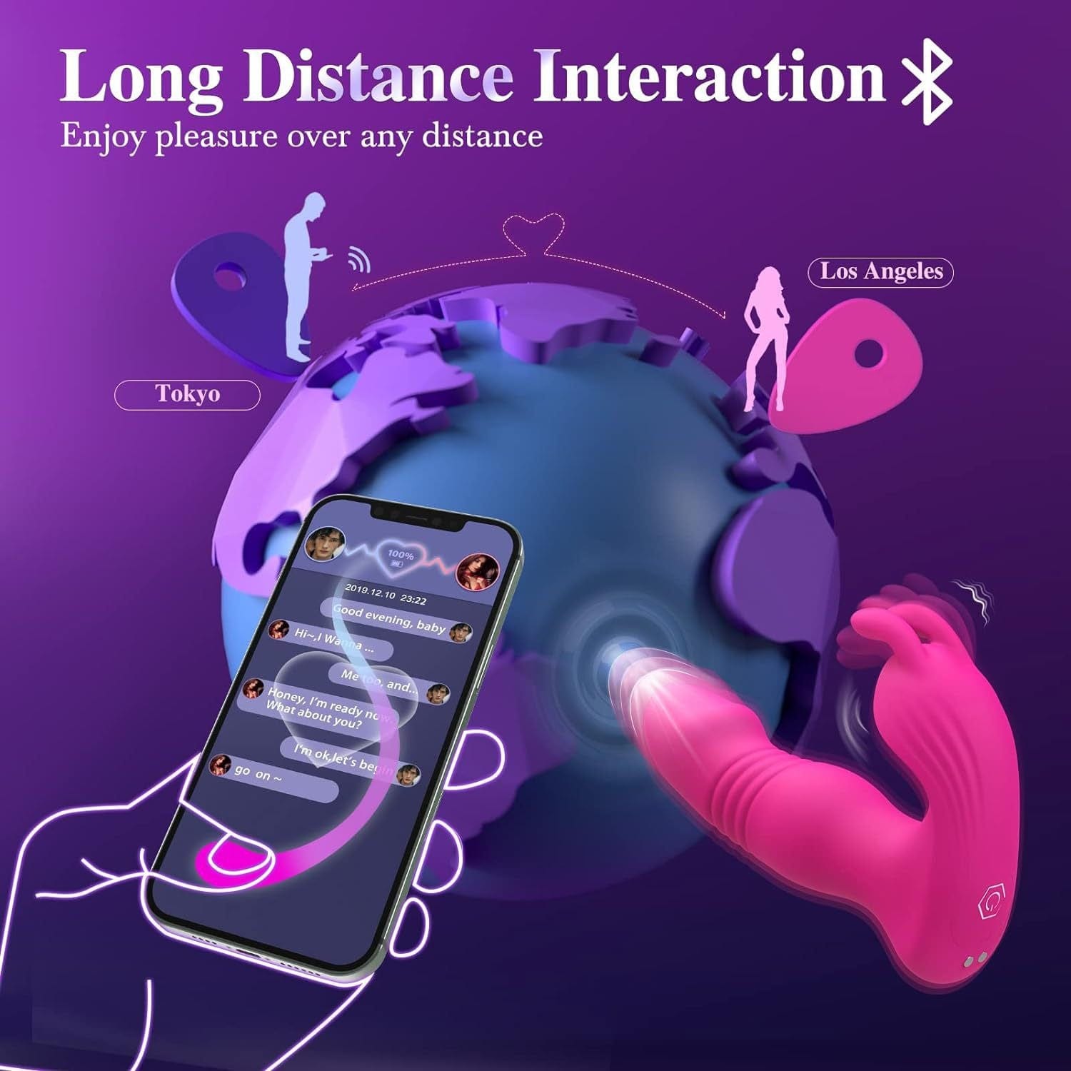 3 In 1 Bunny Wearable Thrusting G Spot Vibrator App Remote Control - Lurevibe
