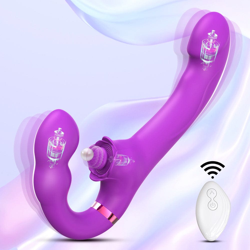 Lesbian 3 in 1 Double Ended Vibrator for Clitoris Vagina Stimulation with Remote Control - Lurevibe