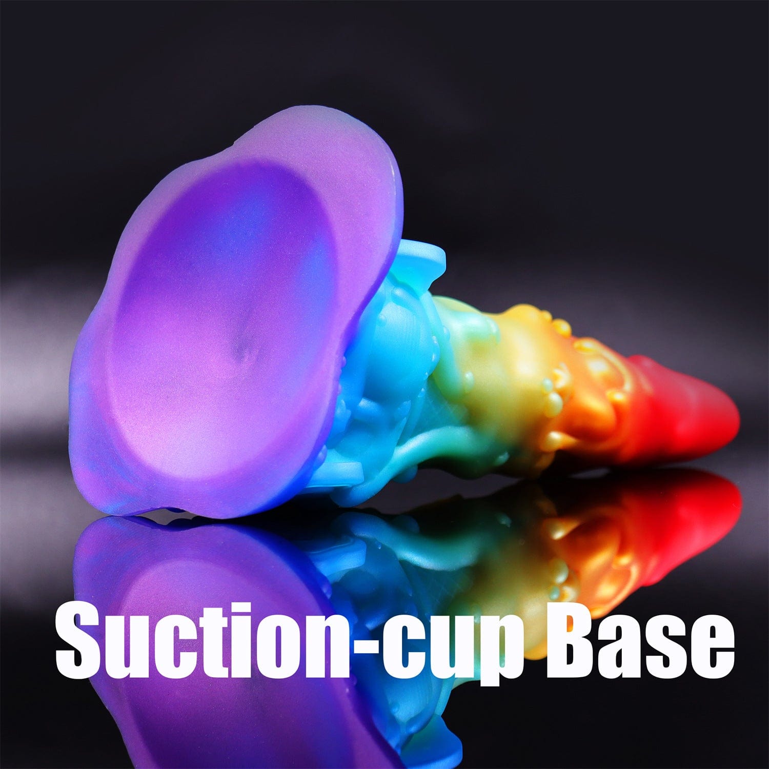 AIMITEX 7.48-inch Rainbow Ice Cream Liquid Silicone Fantasy Dildo Masturbation Massager - Lurevibe