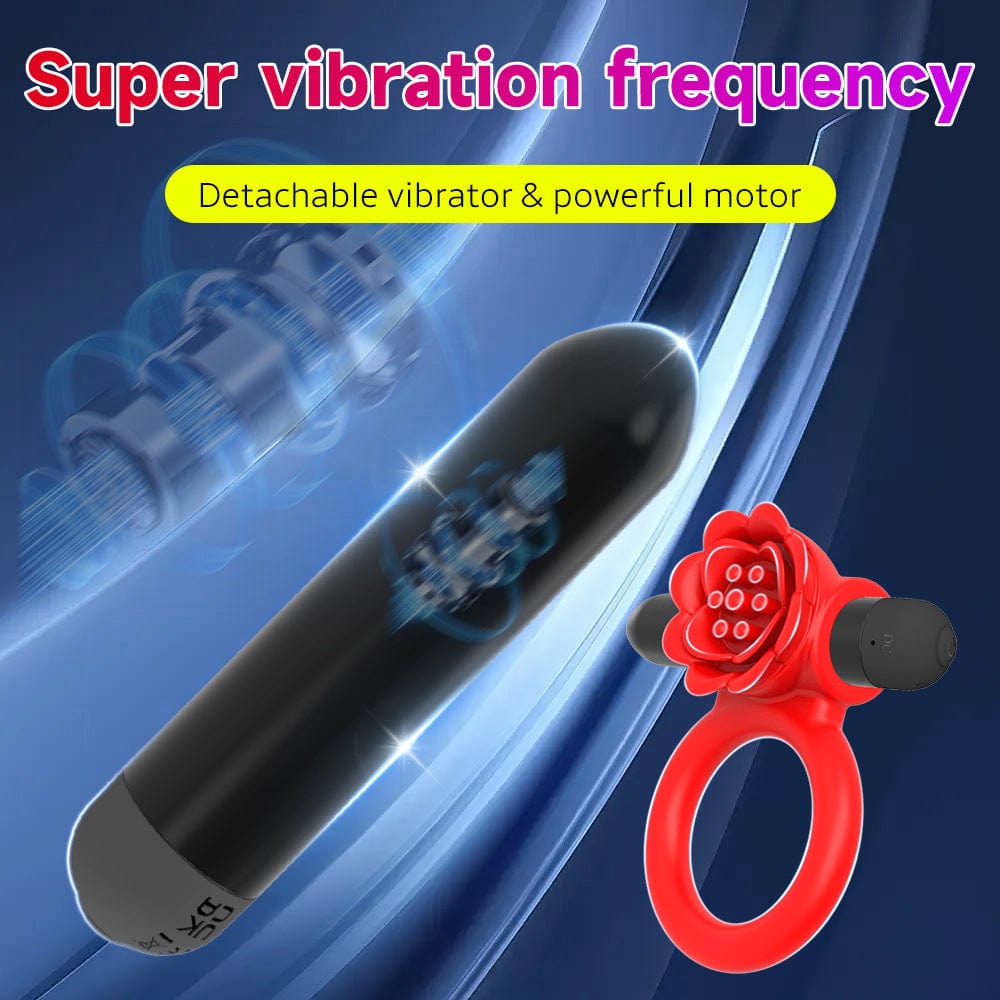 Vibrating Rose Penis Ring Clitoral Stimulation For Couple - Lurevibe