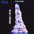 AIMITEX 7.48-inch Rainbow Ice Cream Liquid Silicone Fantasy Dildo Masturbation Massager - Lurevibe