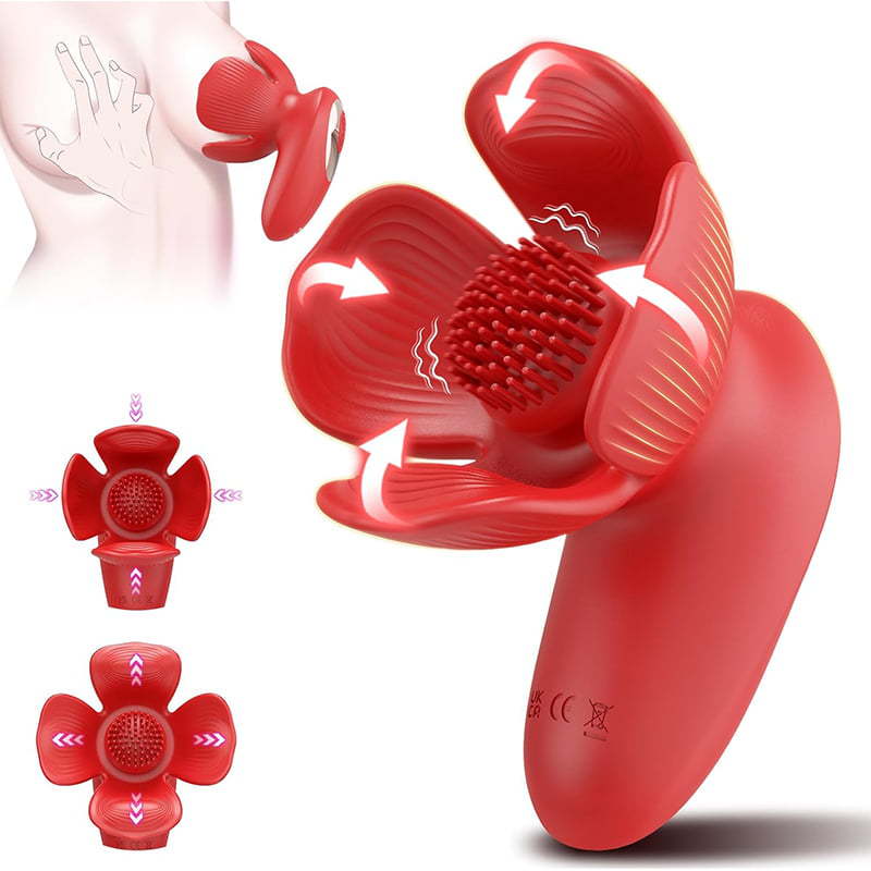 Rose kneader 10 Vibration & Pinching Breast Stimulator with Petal Kneading - Lurevibe