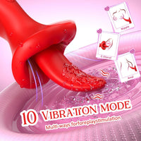 Big Mouth Clitoris Suction G Spot Vibrator with 10 Tongue Licking Modes - Lurevibe
