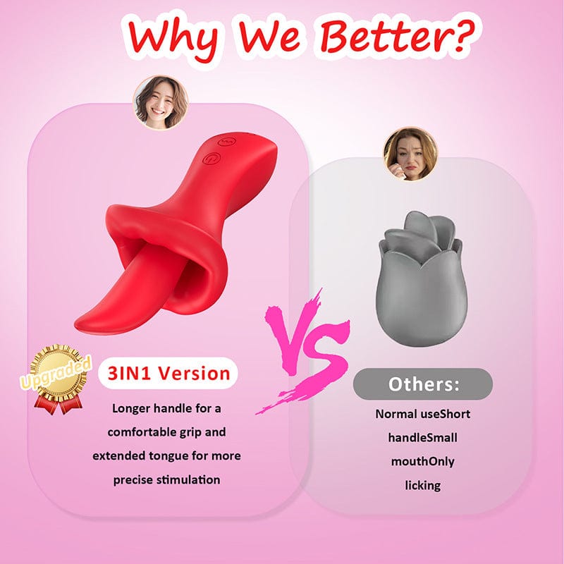 Big Mouth Clitoris Suction G Spot Vibrator with 10 Tongue Licking Modes - Lurevibe