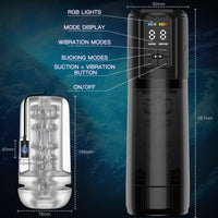 2 in 1 Waterproof Auto Suction Vibration Male Masturbator - Lurevibe