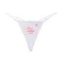 "Love" Red Lips Sexy Embroidery Mesh Women Thong with Diamonds - Lurevibe