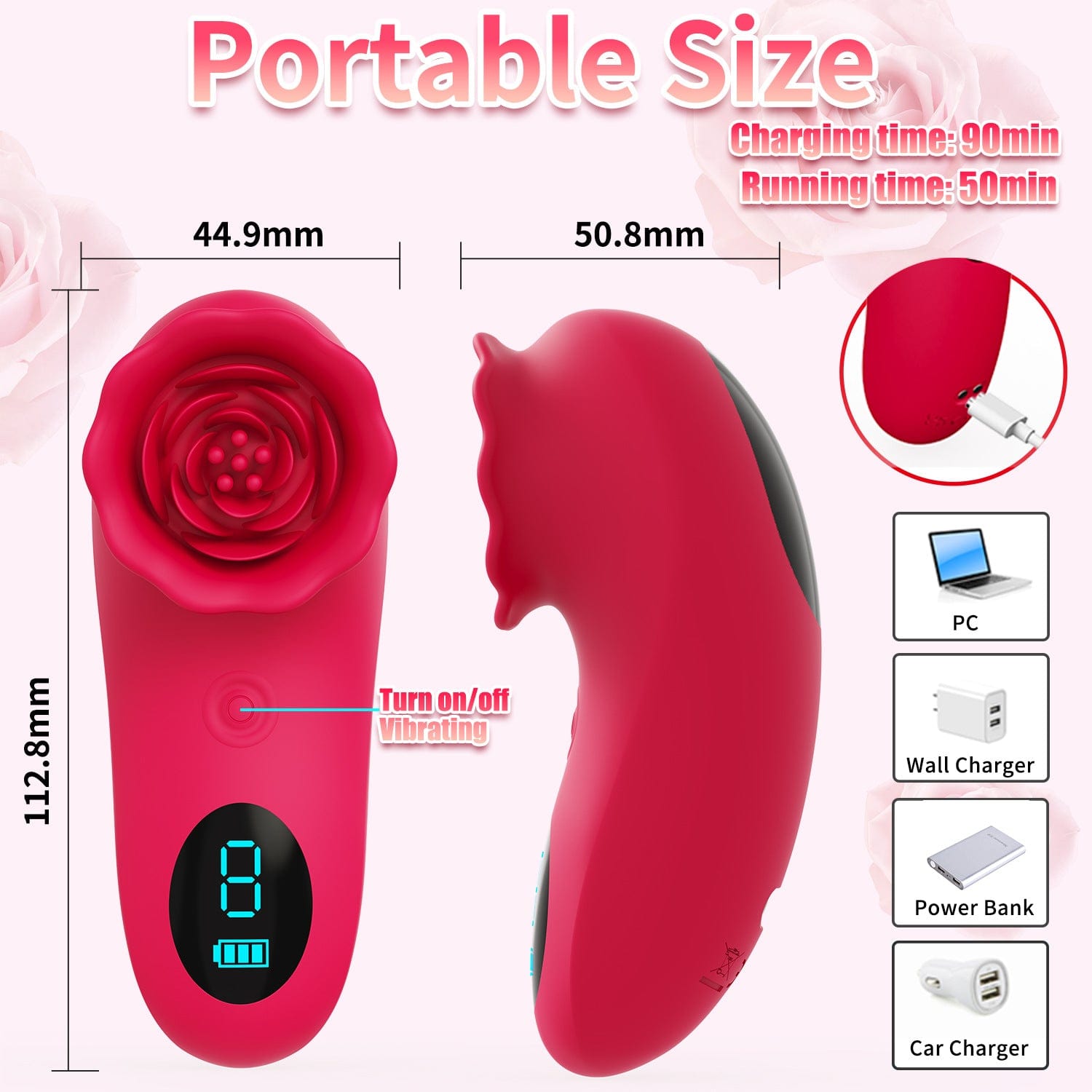 Rose Sex Toy Mini Vibrator for Womens Tapping Vibrating sex toy - Lurevibe