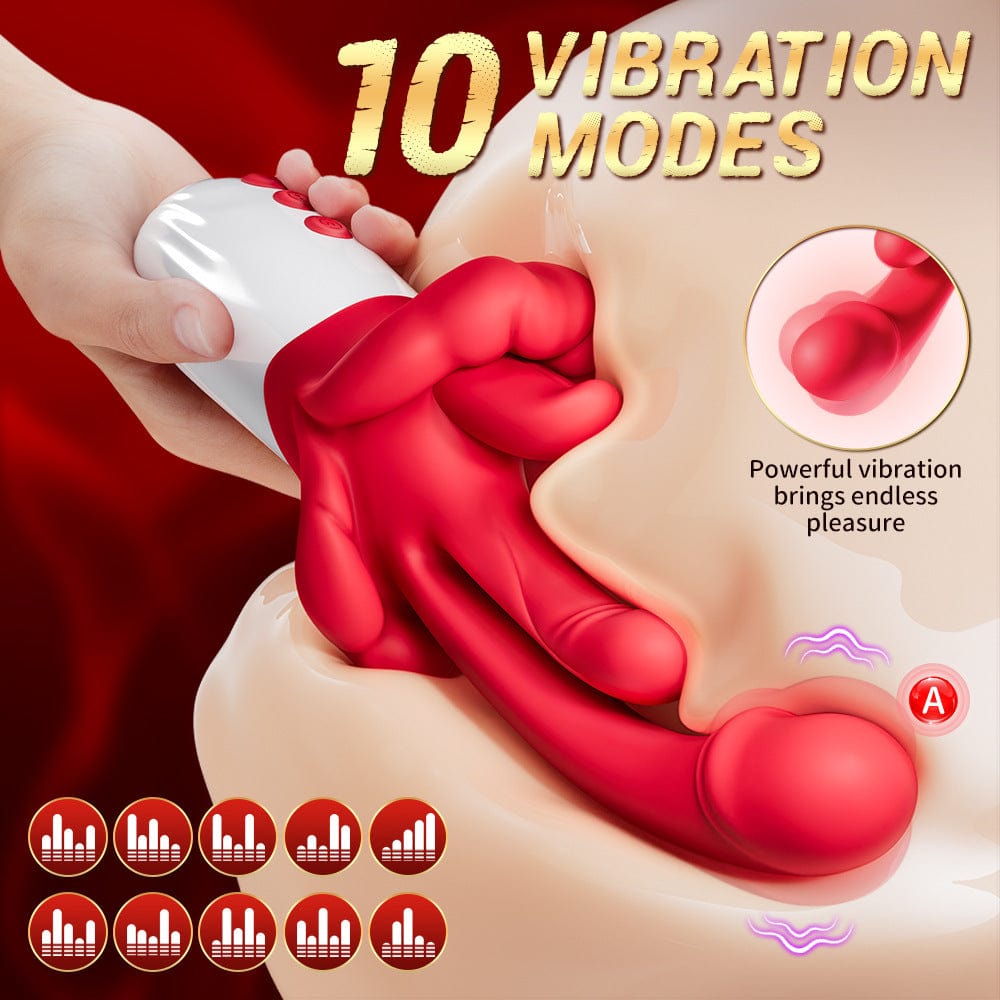 4 In 1 Rose Tongue Swing Vibrating G-Spot Clitoral Stimulation Dildo Machine - Lurevibe