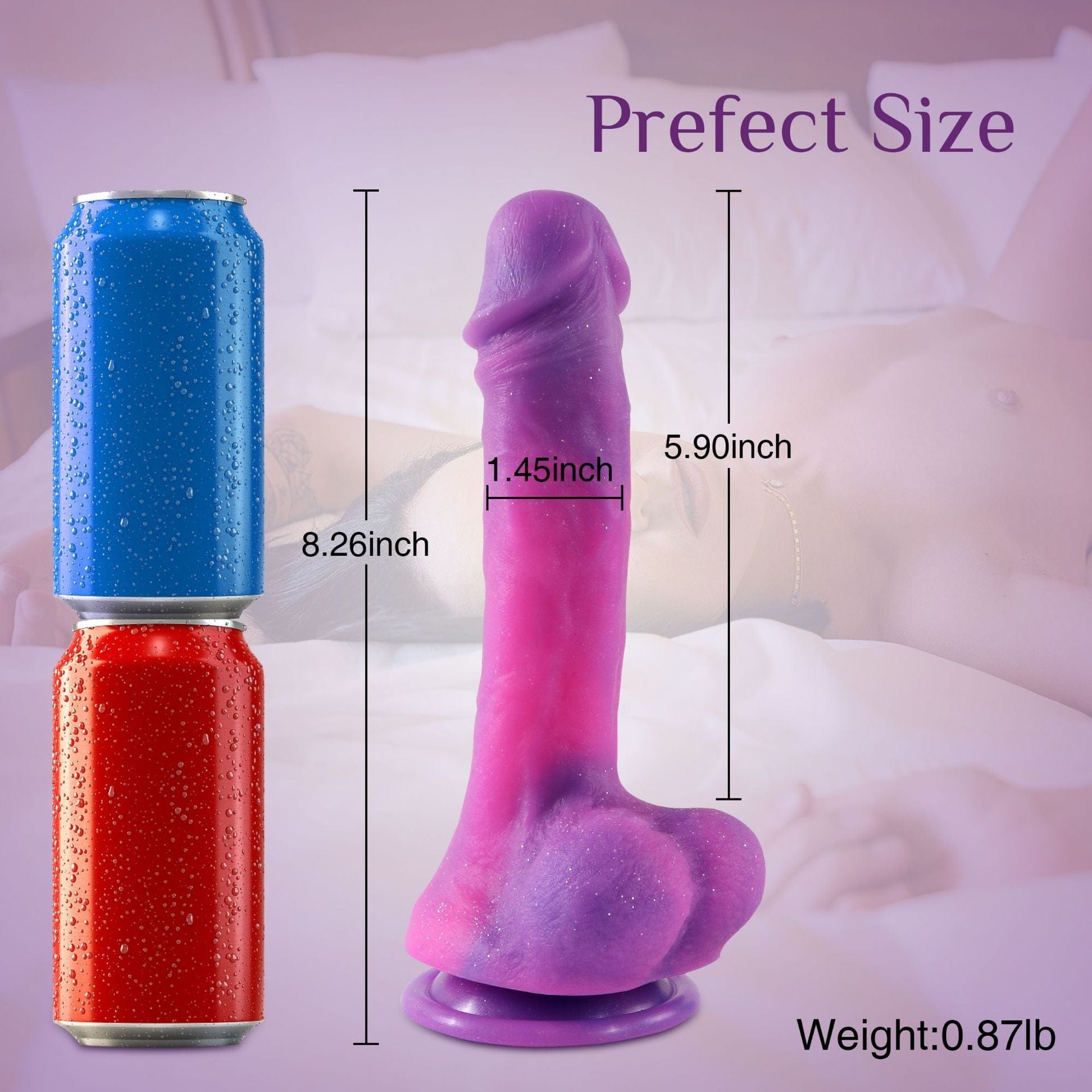 Powerful Sucker Dildo Simulated Double-Layer Hardness 8.26 Inch - Lurevibe