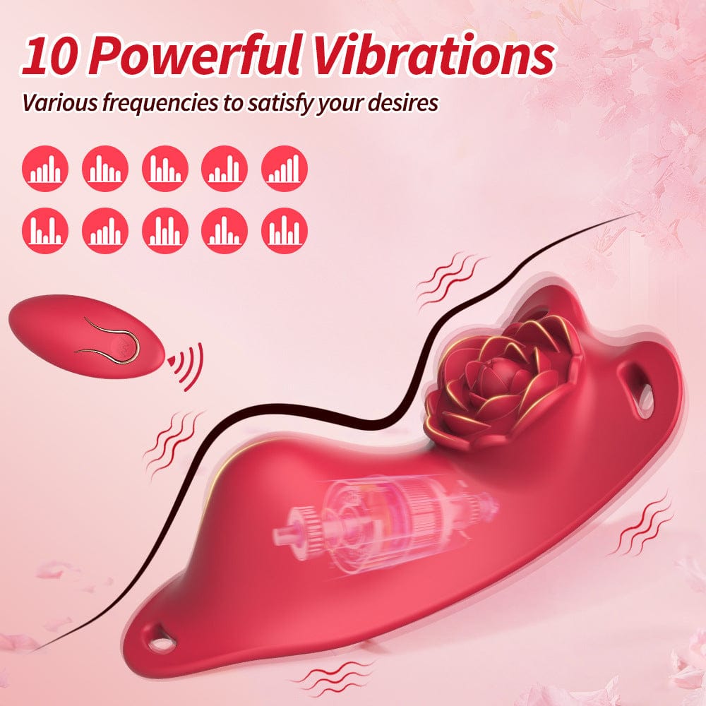 Rose Wearalbe Clitoral Massage Vibrator with Panty & Remote Control - Lurevibe