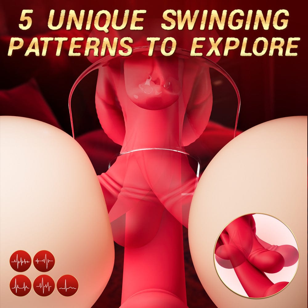 4 In 1 Rose Tongue Swing Vibrating G-Spot Clitoral Stimulation Dildo Machine - Lurevibe