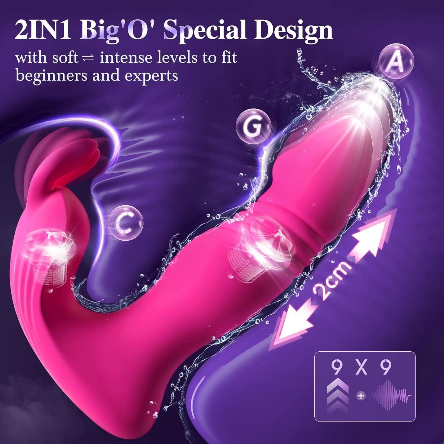 3 In 1 Bunny Wearable Thrusting G Spot Vibrator App Remote Control - Lurevibe