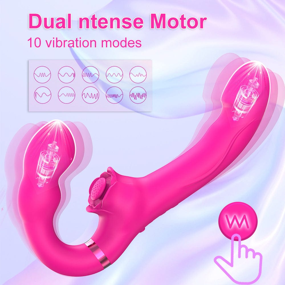 Lesbian 3 in 1 Double Ended Vibrator for Clitoris Vagina Stimulation with Remote Control - Lurevibe
