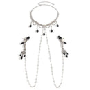 Exquisite Black Gem Diamond Choker with Nipple Clamps - Lurevibe