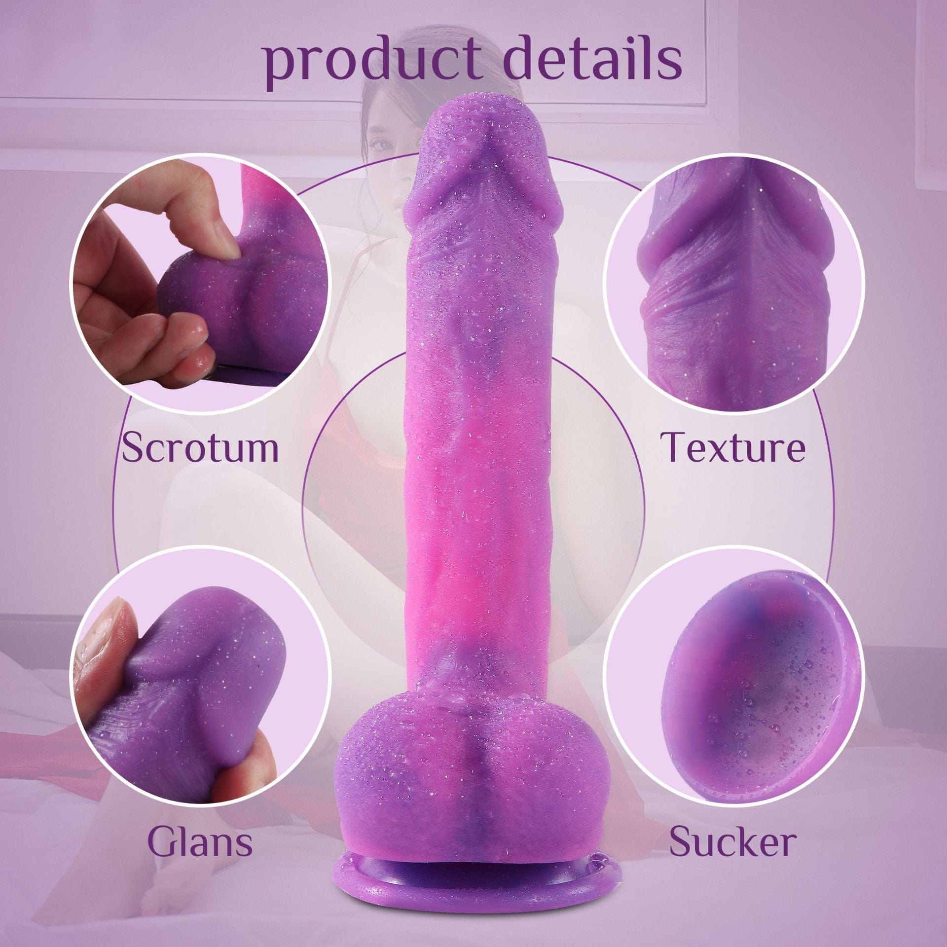 Powerful Sucker Dildo Simulated Double-Layer Hardness 8.26 Inch - Lurevibe