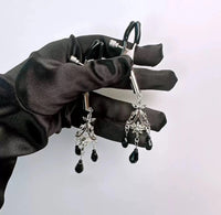 Exquisite Black Gem Diamond Choker with Nipple Clamps - Lurevibe