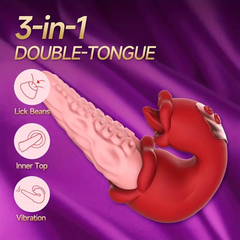 3 in 1 Rose Muncher Octopus Tentacle Swinging G-spot Vibrator - Lurevibe